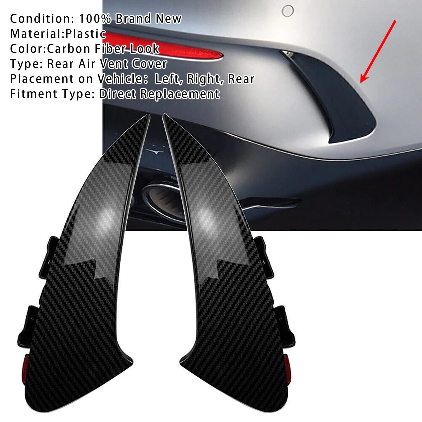 Carbon Look Rear Air Vent Cover 2020+ Benz CLA C118 CLA45 AMG