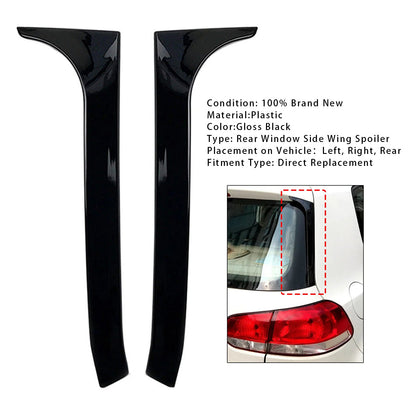 Gloss Black Pair Rear Window Side Wing Spoiler For VW Golf MK6 GTI 08-13