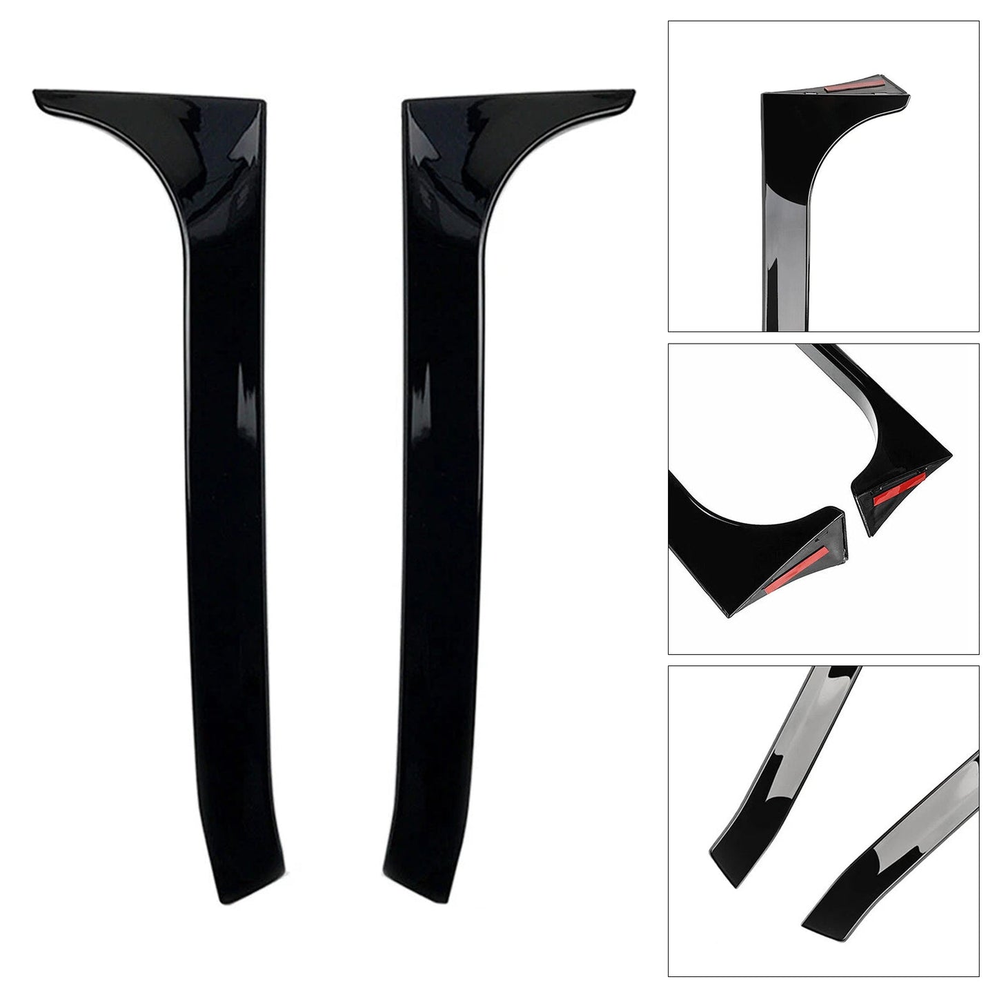 Gloss Black Pair Rear Window Side Wing Spoiler For VW Golf MK6 GTI 08-13