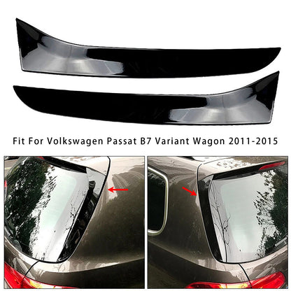 2011-2015 Volkswagen Passat B7 Variant Wagon Gloss Black Pair Rear Window Side Wing Spoiler