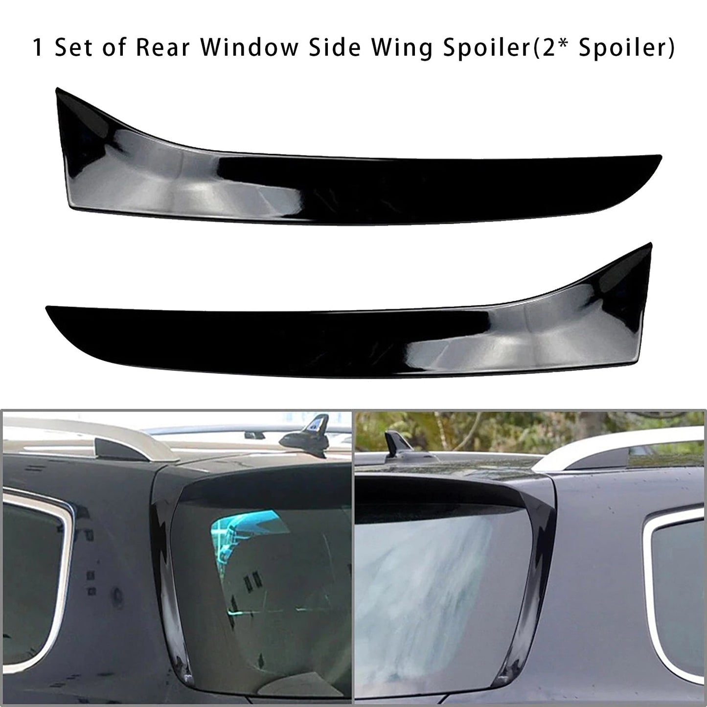 2011-2015 Volkswagen Passat B7 Variant Wagon Gloss Black Pair Rear Window Side Wing Spoiler