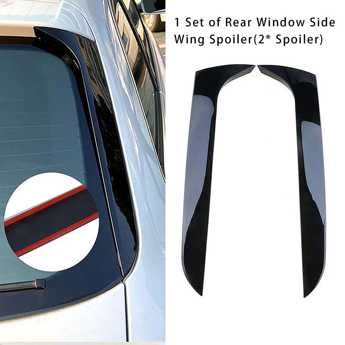 2009-2016 Audi A4 B8 Allroad Avant Gloss Black Pair Rear Window Side Wing Spoiler