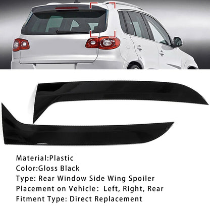 Gloss Black Pair Rear Window Side Wing Spoiler For VW Tiguan MK1 07-16