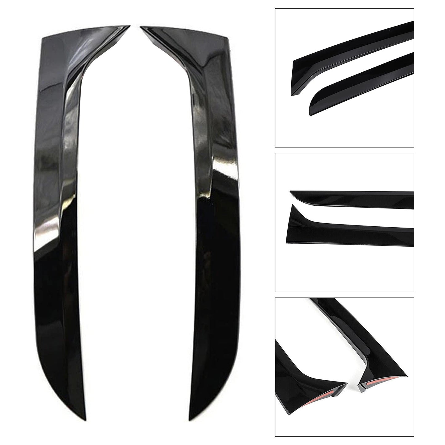 Gloss Black Pair Rear Window Side Wing Spoiler For VW Tiguan MK1 07-16