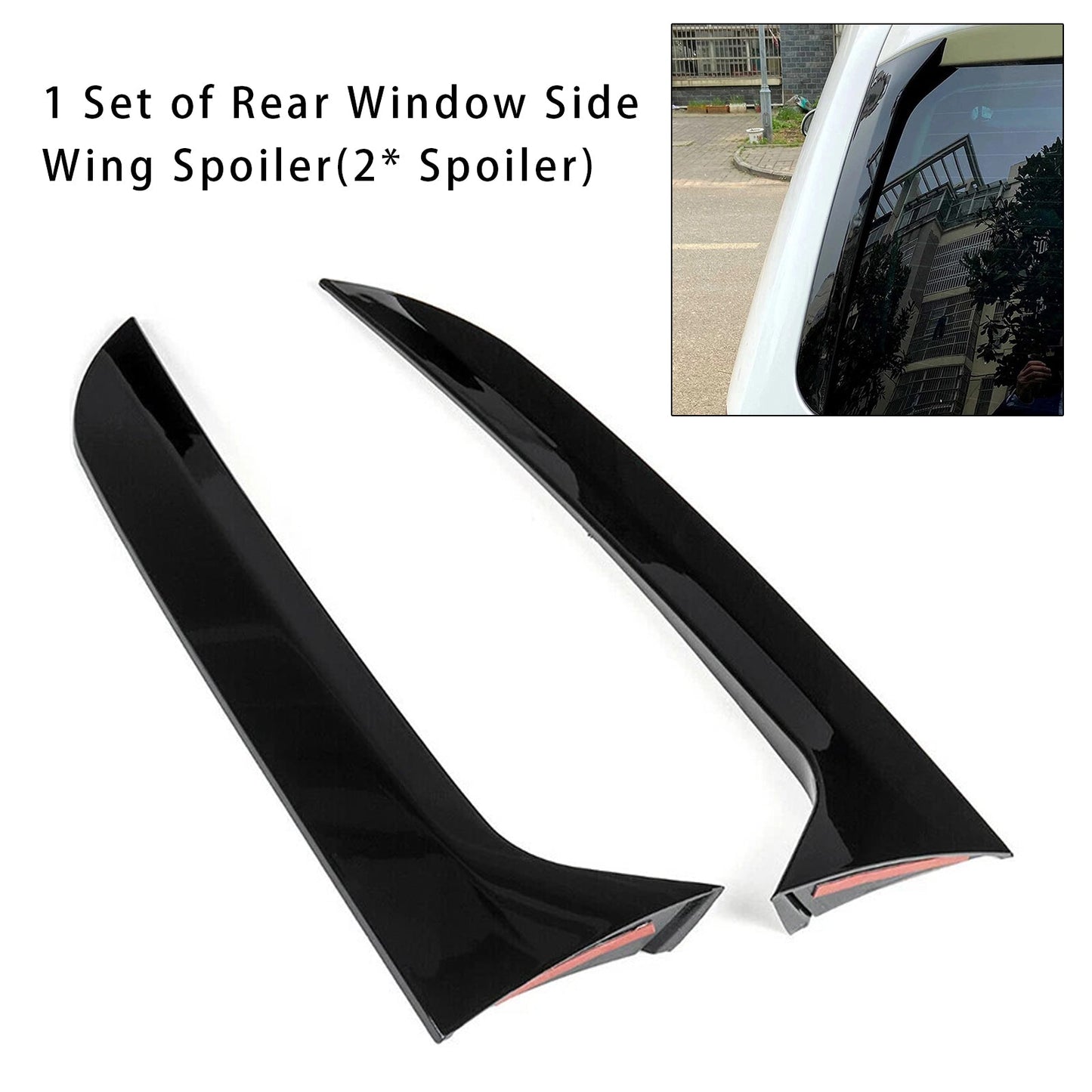 Gloss Black Pair Rear Window Side Wing Spoiler For VW Tiguan MK1 07-16