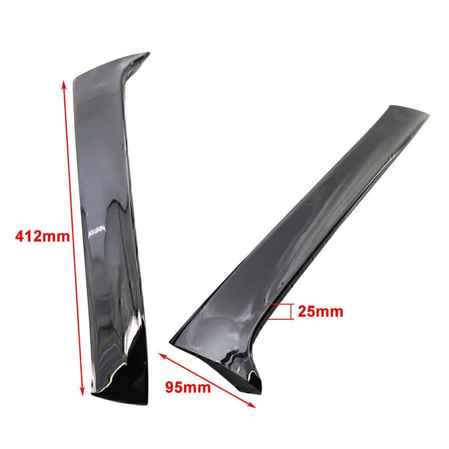 Gloss Black Pair Rear Window Side Wing Spoiler For VW Golf 7 Variant Wagon 13-17