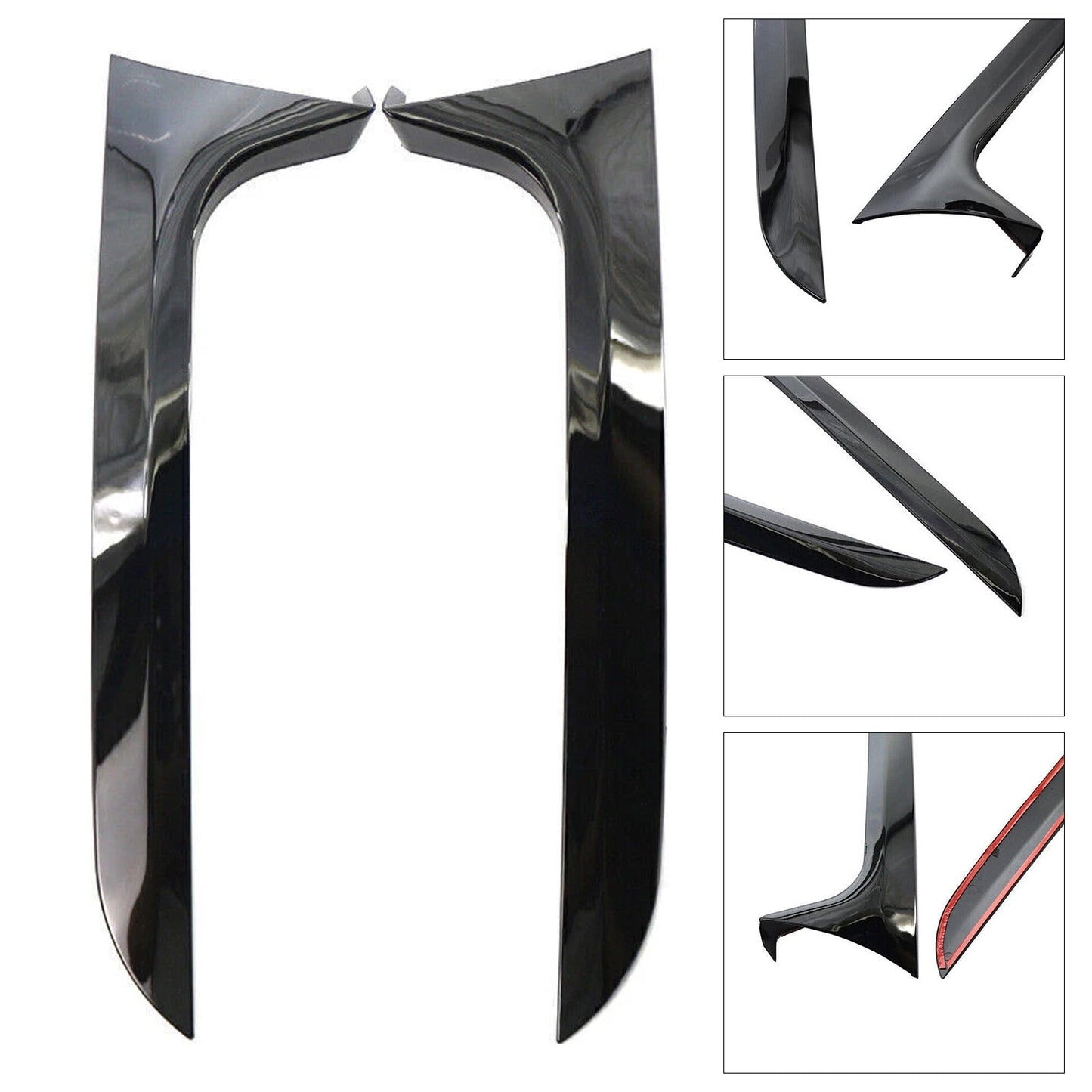 2012-2018 Audi A6 C7 Avant Gloss Black Pair Rear Window Side Wing Spoiler
