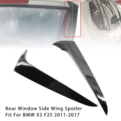 Gloss Black Pair Rear Window Side Wing Spoiler For BMW X3 F25 2011-2017