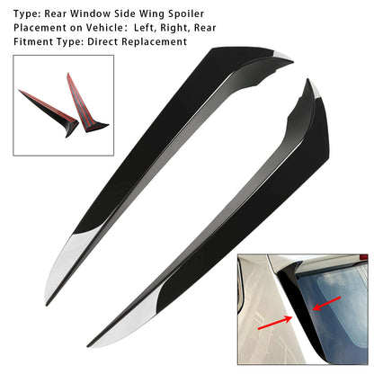 Gloss Black Pair Rear Window Side Wing Spoiler For BMW X3 F25 2011-2017