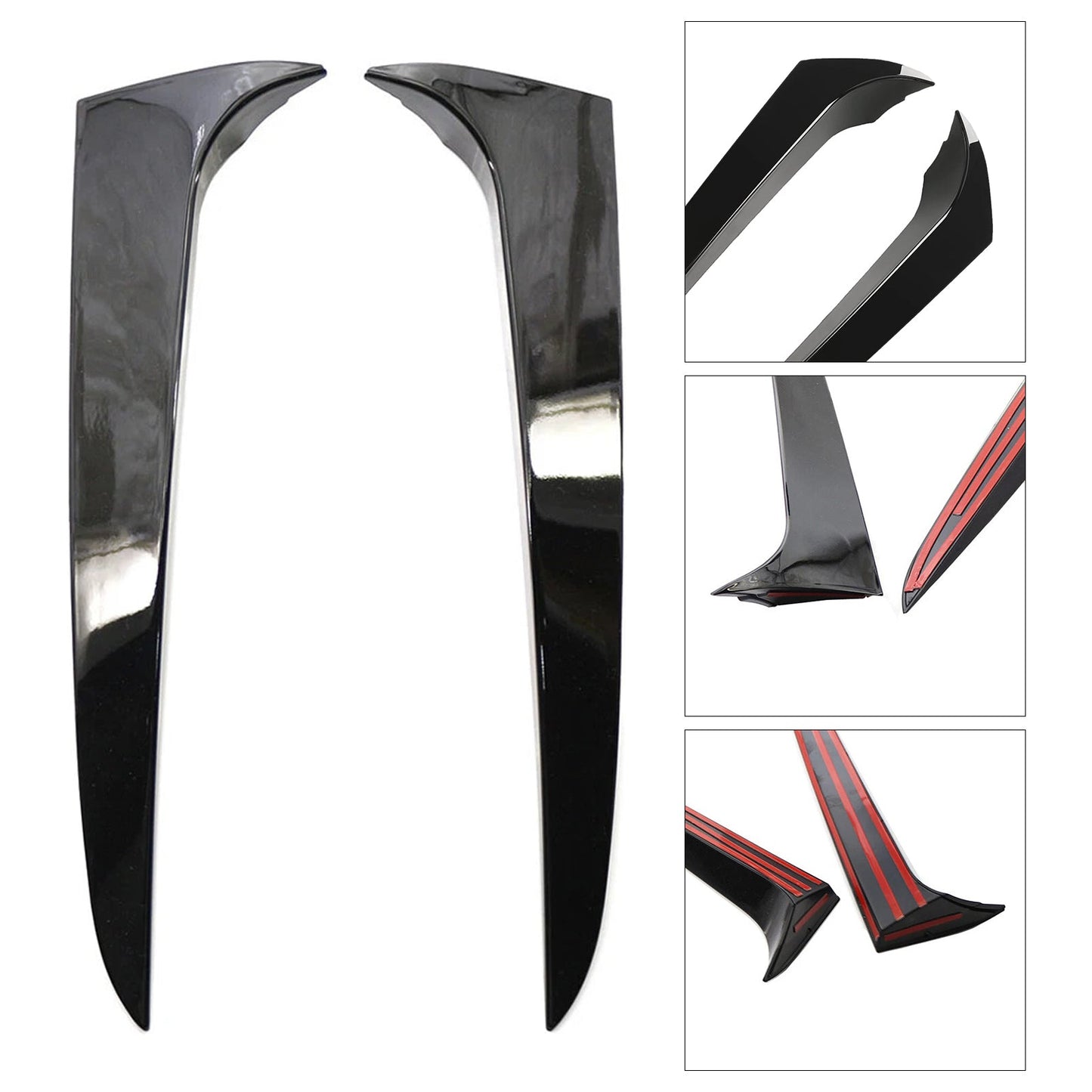 Gloss Black Pair Rear Window Side Wing Spoiler For BMW X3 F25 2011-2017