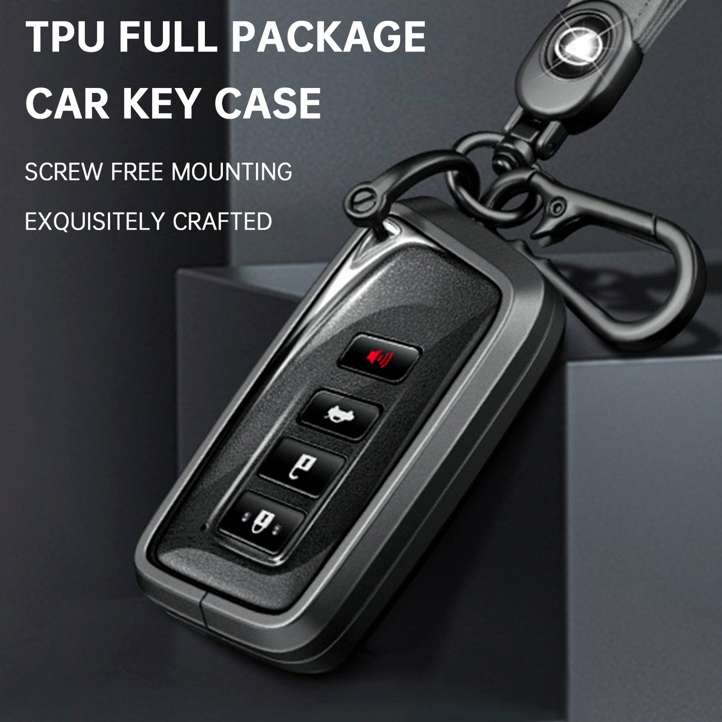 Alloy Aluminum TPU Soft Film Car Key Gray Case Cover For Lexus IS GS ES RX RC NX LS LX