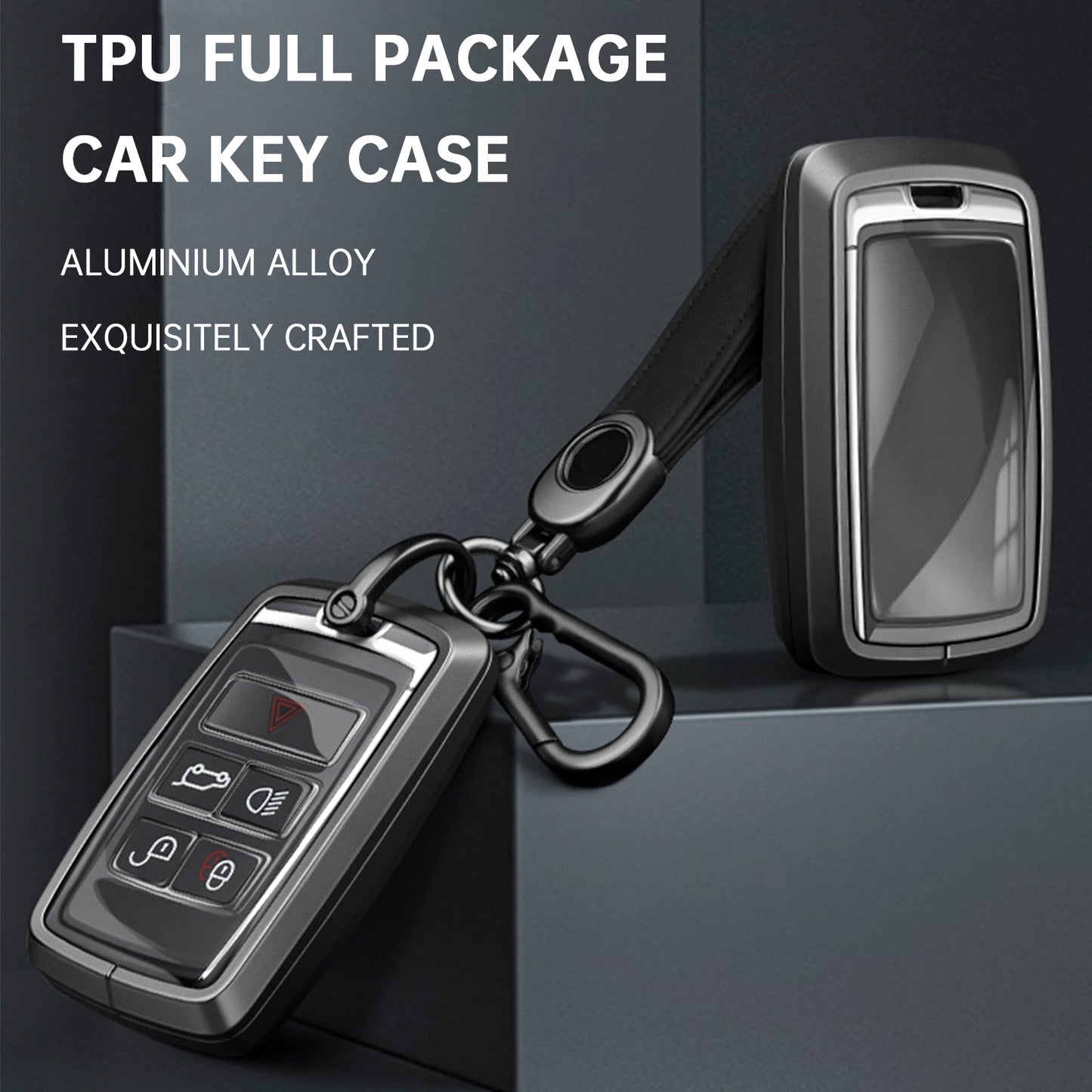 Alloy Aluminum TPU Soft Film Car Key Black Case Cover For Land Rover Range Rover Sport