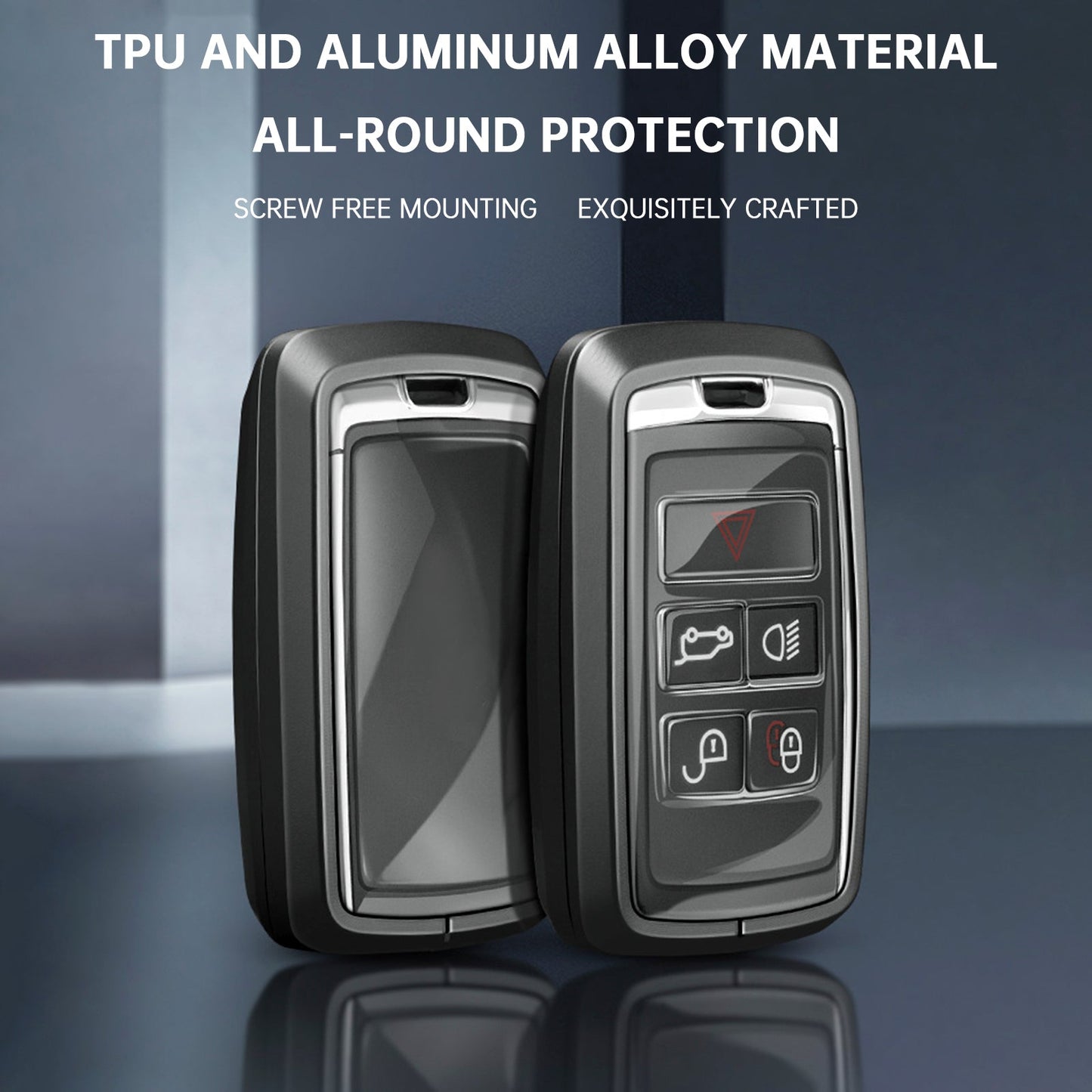 Alloy Aluminum TPU Soft Film Car Key Black Case Cover Land Rover Range Rover Sport