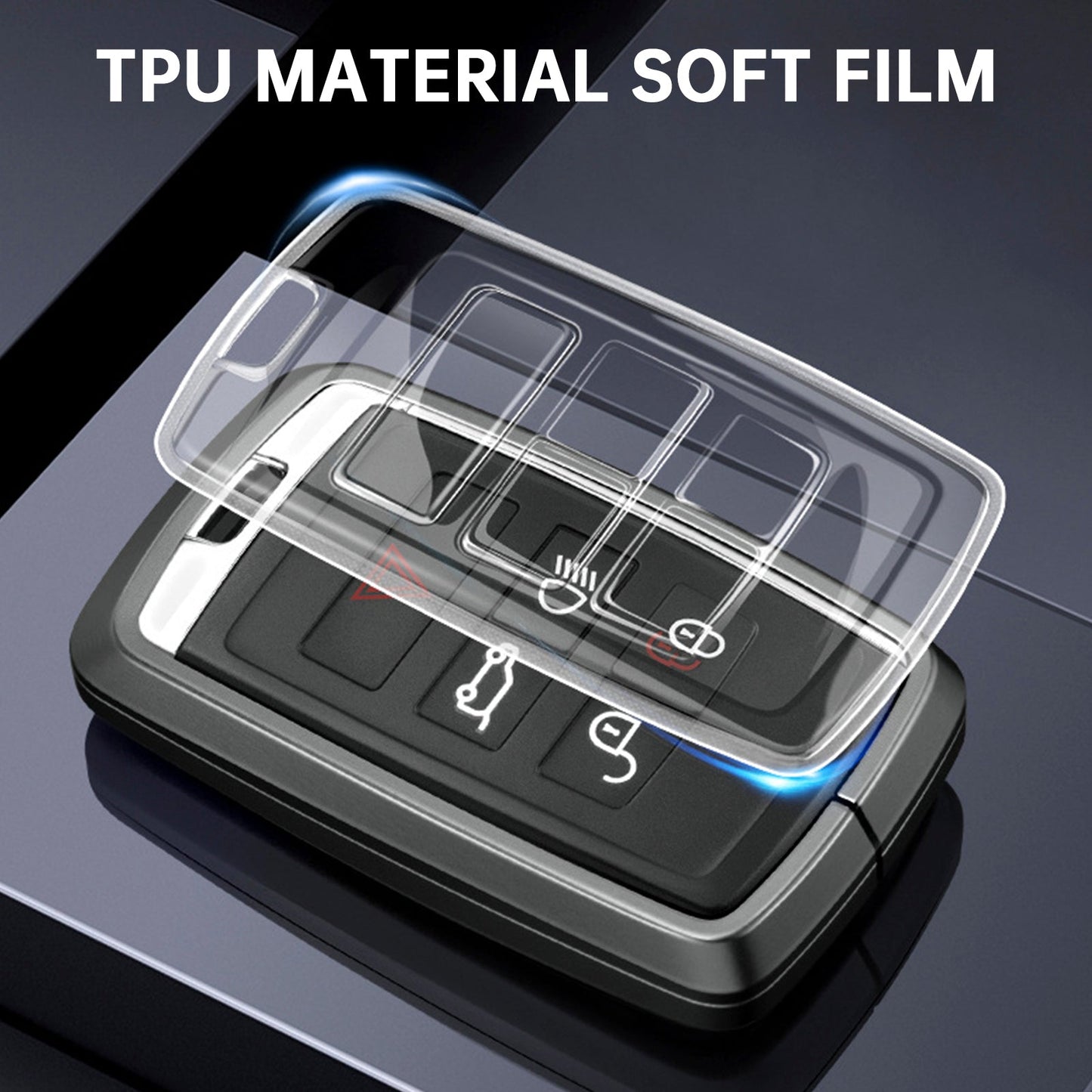 Alloy Aluminum TPU Soft Film Car Key Black Case Cover Land Rover Range Rover Sport