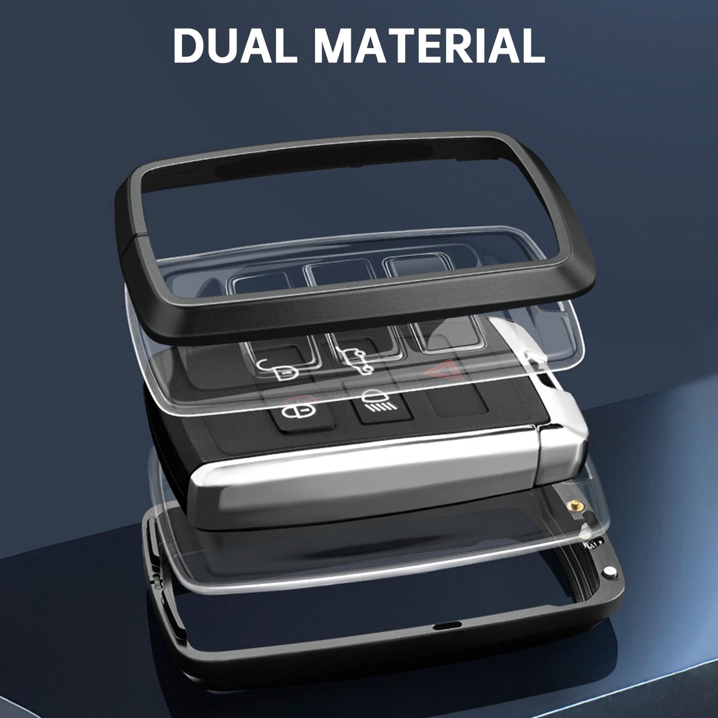 Alloy Aluminum TPU Soft Film Car Key Black Case Cover Land Rover Range Rover Sport