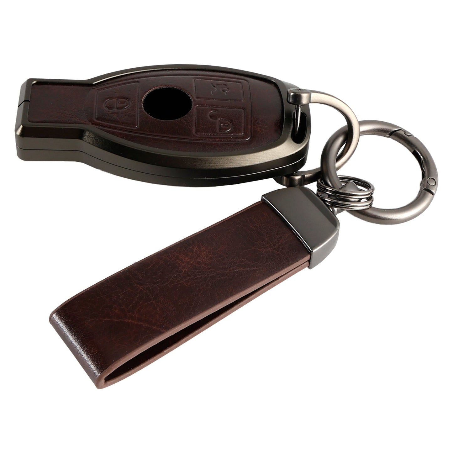 Alloy Aluminum TPU Car Key Brown Case Cover For Benz GLC GLK CLS GLA CLA AMG