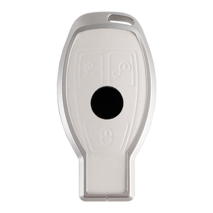 Leather Alloy Aluminum TPU Car Key White Case Cover Benz GLC GLK CLS GLA CLA AMG