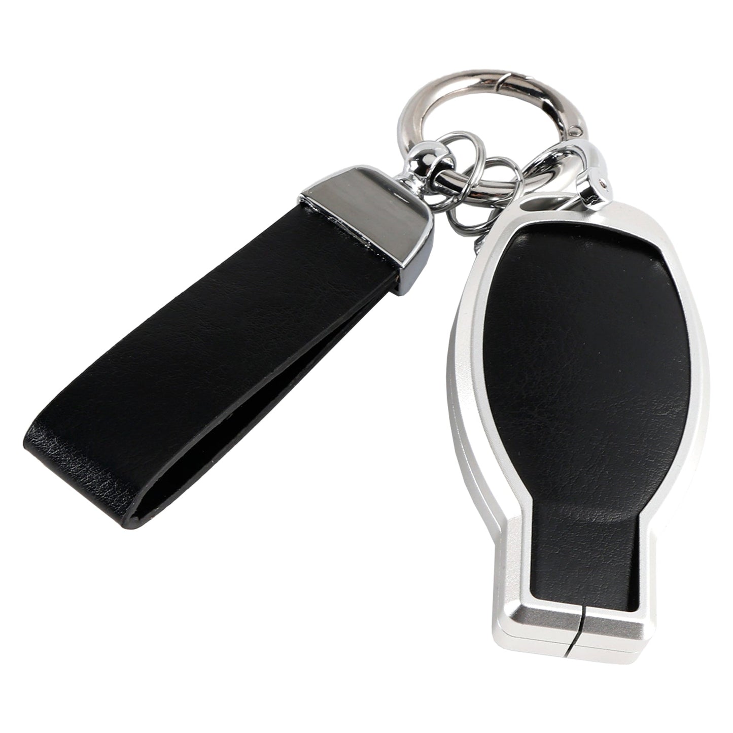 Leather Alloy Aluminum TPU Car Key Black Case Cover For Benz GLC GLK CLS GLA CLA AMG