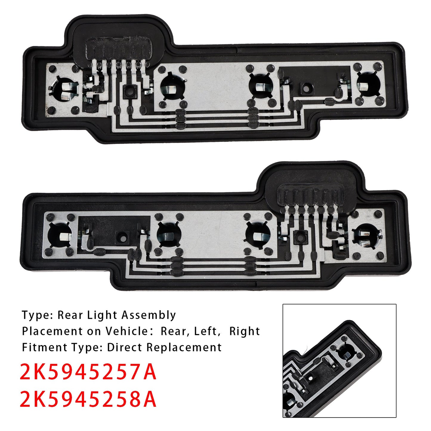Left+Right Rear Tail Light Bulb Holder Carrier 2K5945257A 2K5945258A For VW Caddy 2004-2014