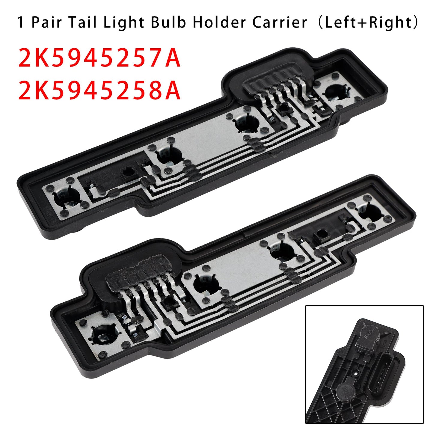 Left+Right Rear Tail Light Bulb Holder Carrier 2004-2014 VW Caddy 2K5945257A 2K5945258A
