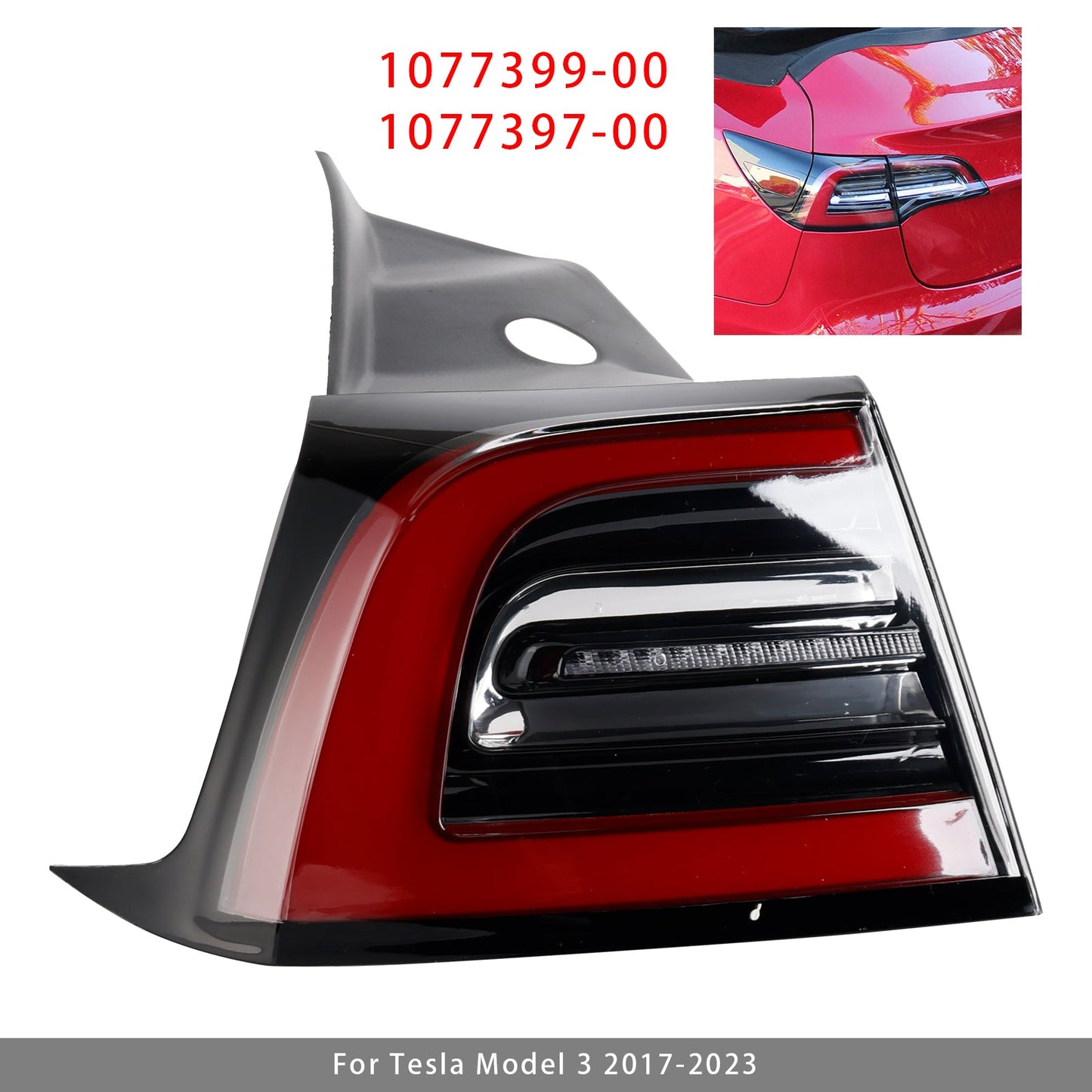 2020-2023 Tesla Model Y 1077399-00 LED Tail Lamp Outer Rear Left Tail Light 3 Pin