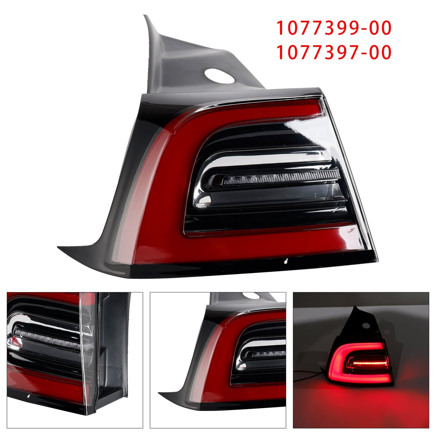 2020-2023 Tesla Model Y 1077399-00 LED Tail Lamp Outer Rear Left Tail Light 3 Pin