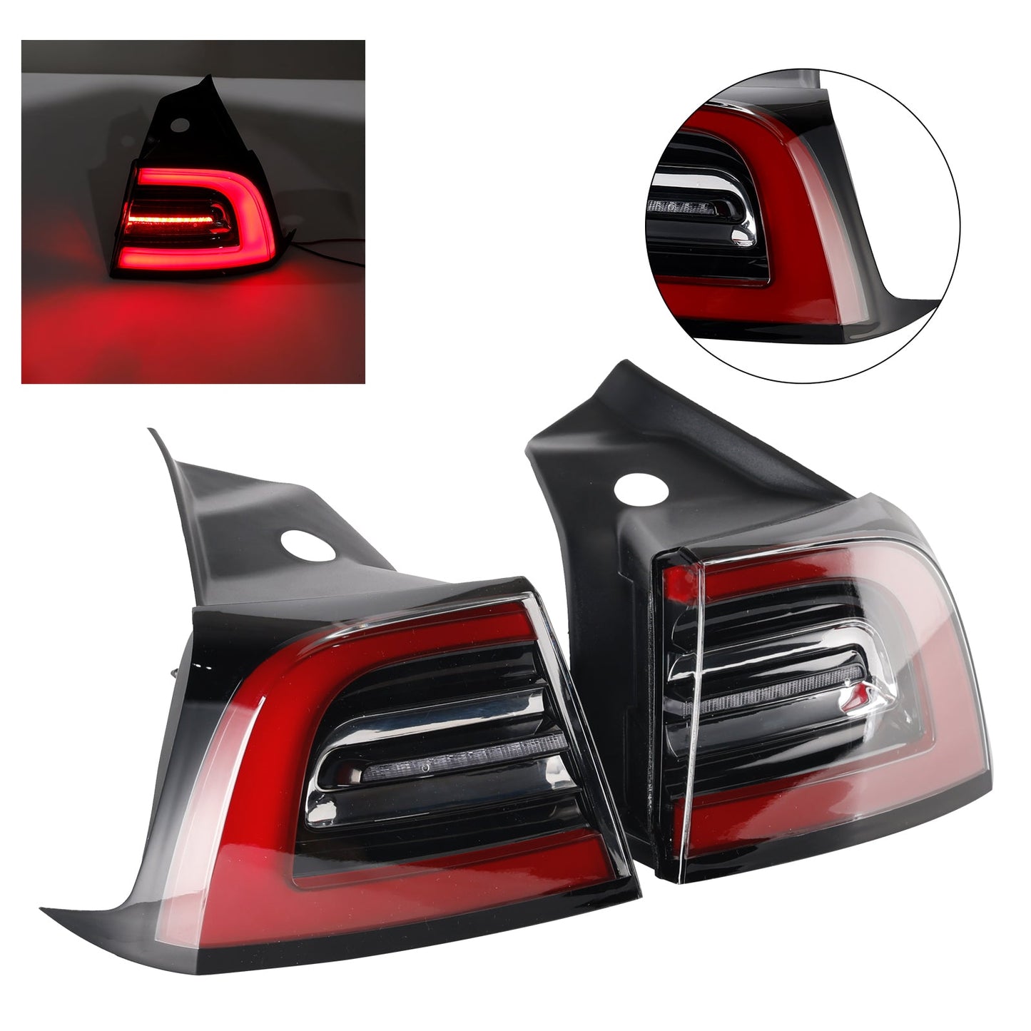 2017-2023 Tesla Model 3 1077399-00-C LED Tail Lamp Outer Rear Left+Right Tail Light 3 Pin