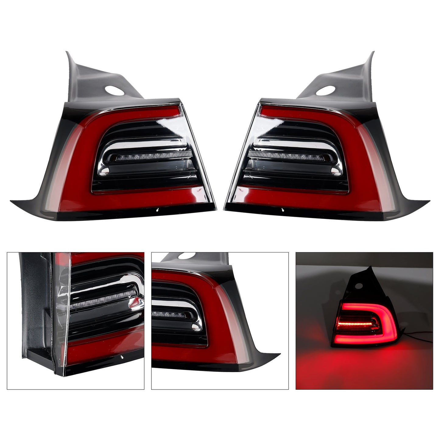2017-2023 Tesla Model 3 Y 1077399-00 LED Tail Lamp Outer Rear Left+Right Tail Light 3 Pin