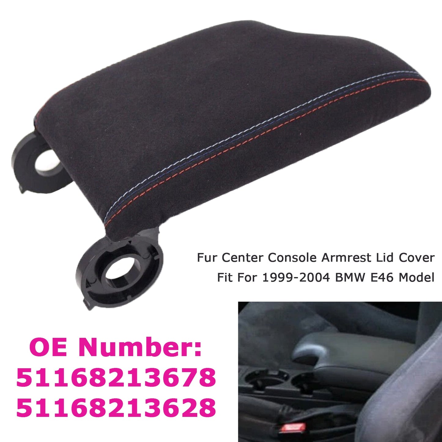 1999-2004 BMW E46 Model Series E46  Fur Center Console Armrest Cover Lid (Copy)