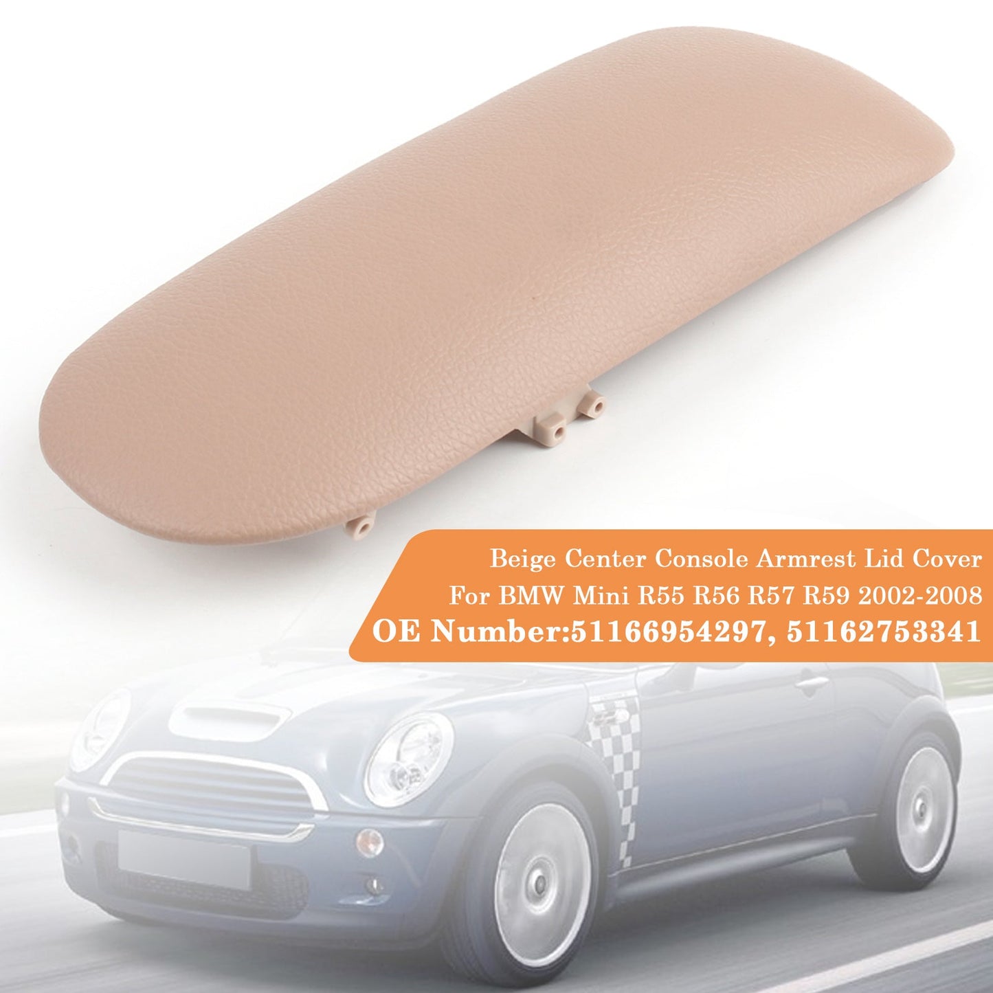 Console Armrest Cover Concle Lid Beige 51166954297 For BMW Mini Cooper 02-08