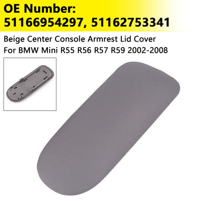 BMW Mini Cooper 02-08 51166954297 Console Armrest Cover Concle Lid Gray