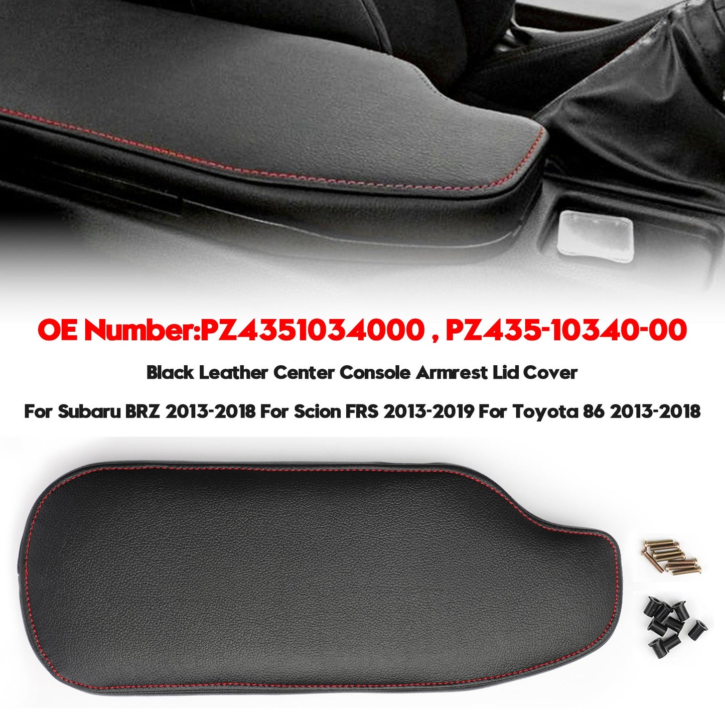 Toyota 86 BRZ Scion FRS 13-18 PZ4351034000 Console Armrest Lid Black