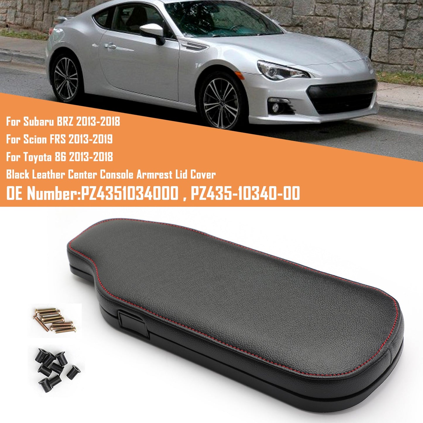 2013-2019 Scion FRS PZ4351034000 Console Armrest Lid Black
