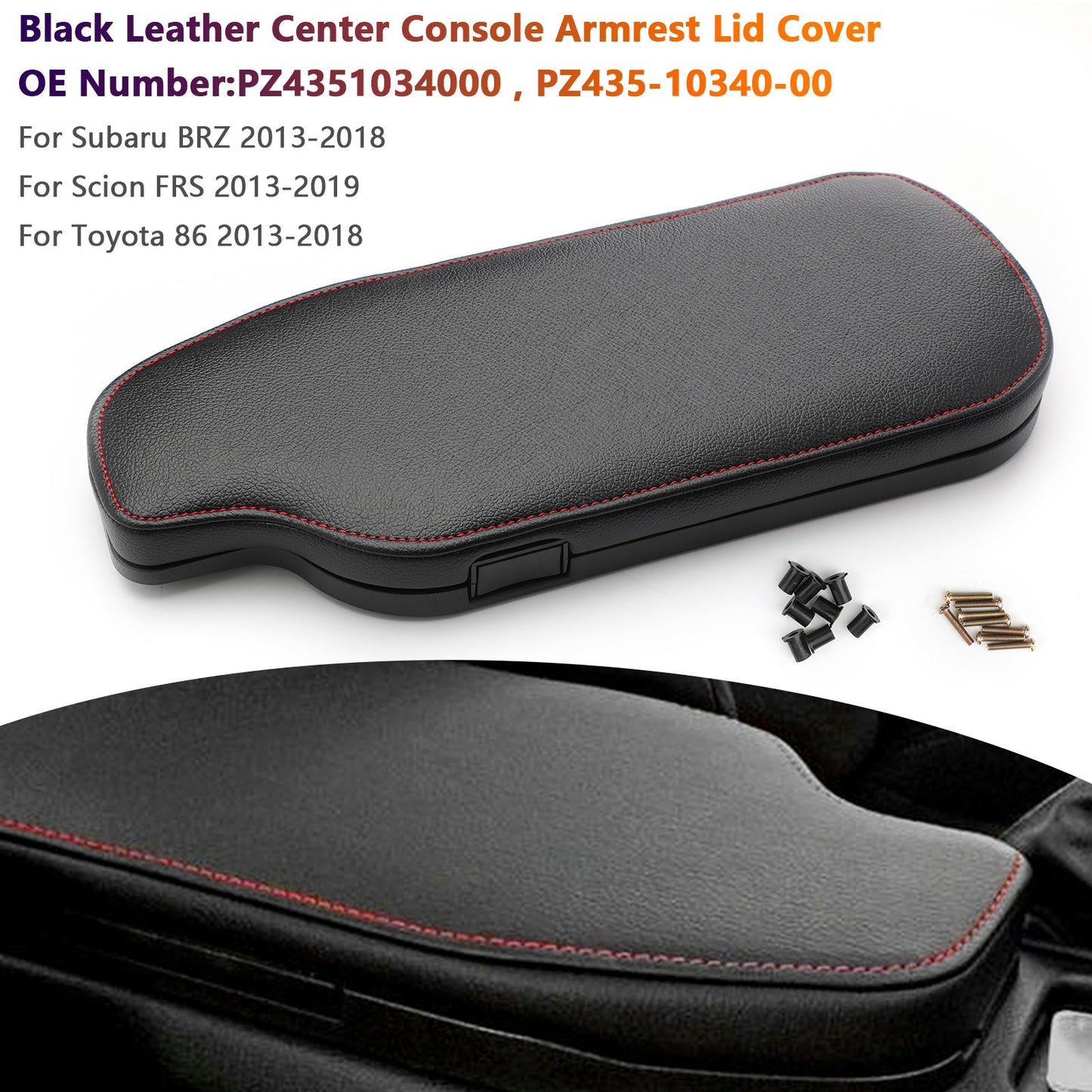 2013-2018 Subaru BRZ PZ4351034000 Console Armrest Lid Black