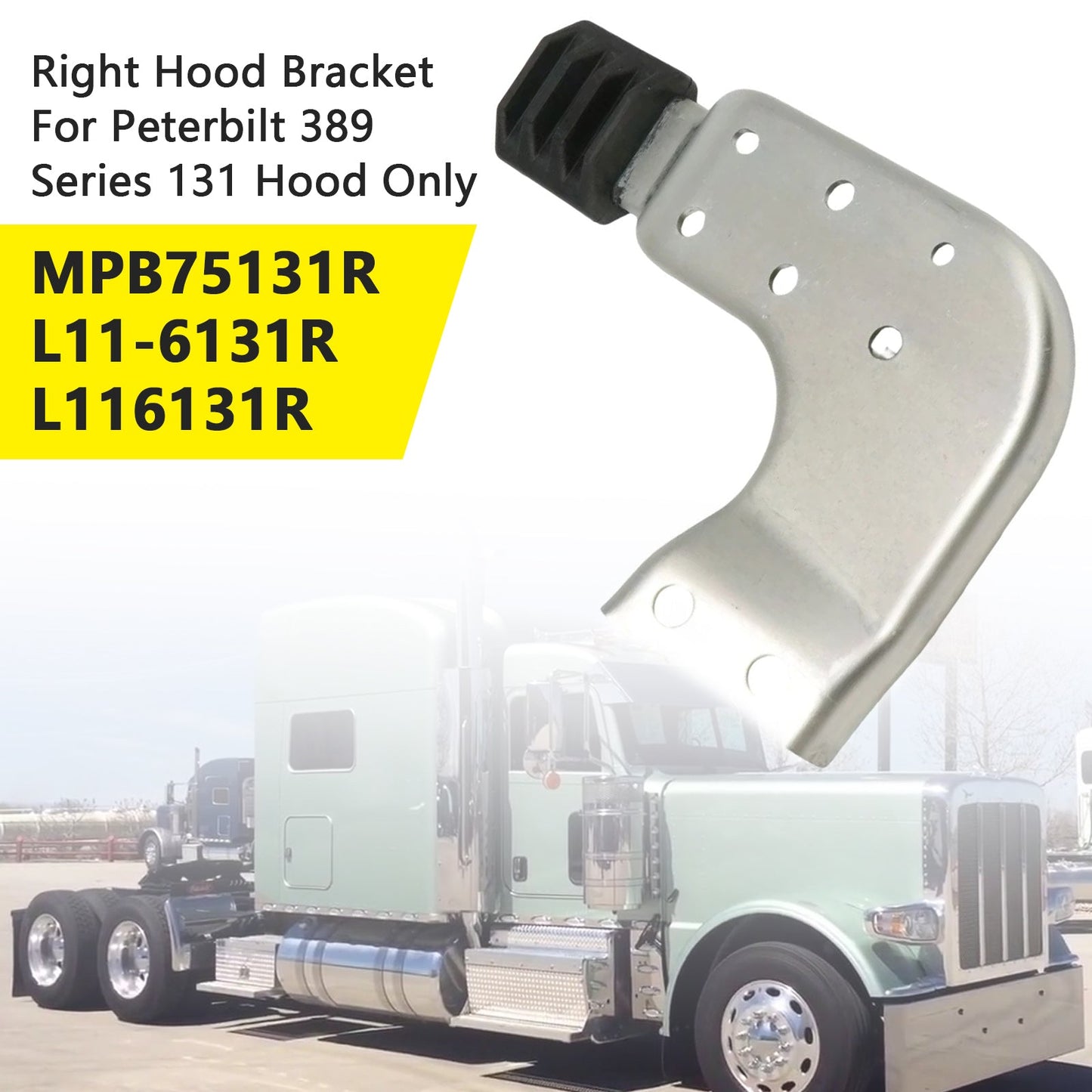 Peterbilt 389 131 MPB75131L MPB75131R Right Hood Brackets Set