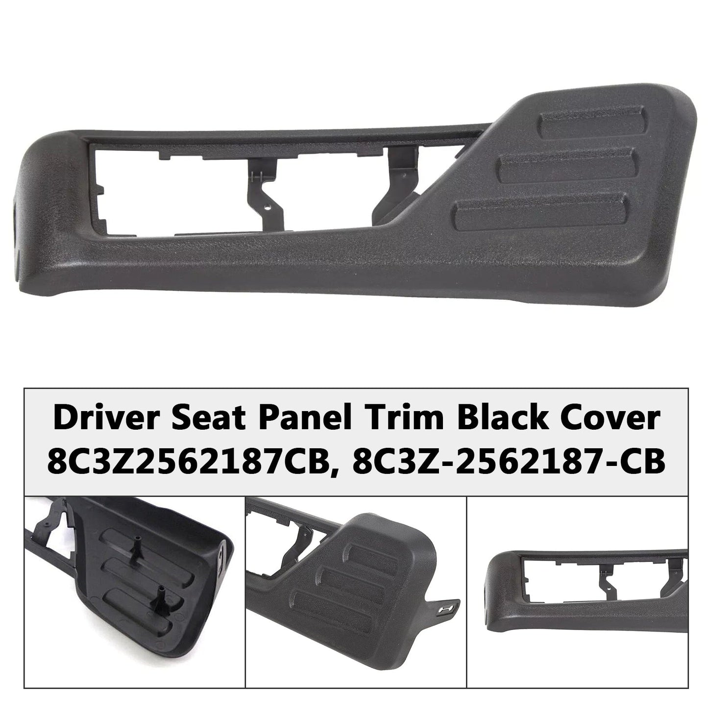 2008-2010 Ford F-450 Super Duty 8C3Z2562187CB Driver Seat Panel Trim Black Cover