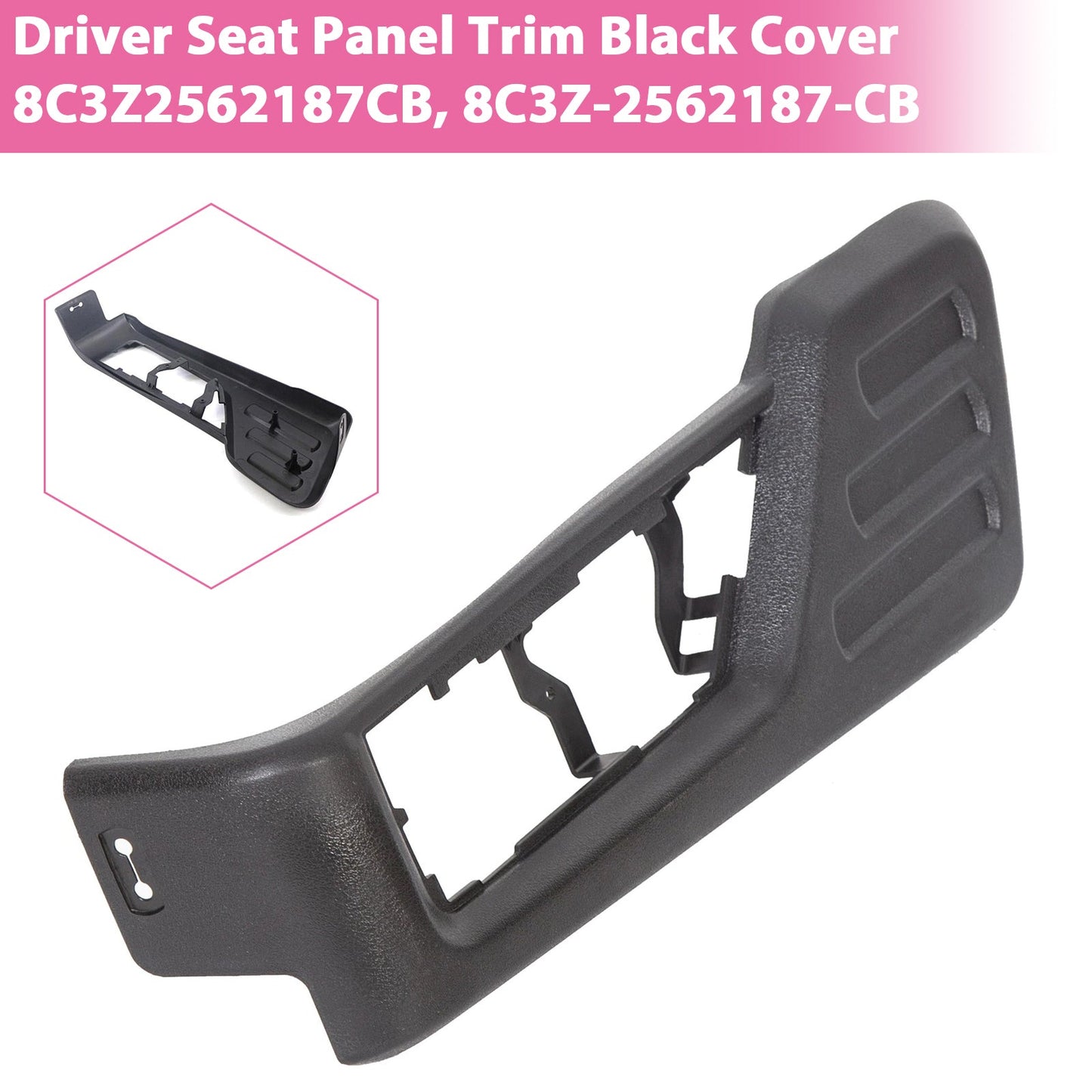 2008-2010 Ford F250 F350 F450 Super Duty 8C3Z2562187CB Driver Seat Panel Trim Black Cover
