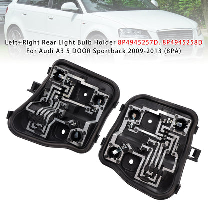2009-2013(8PA) Audi A3 5 DOOR Sportback 8P4945257D 8P4945258D Left+Right Rear Light Bulb Holder
