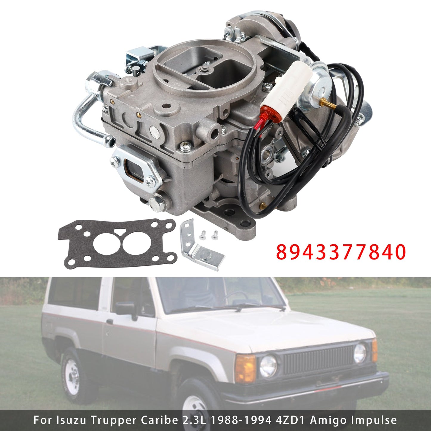 Isuzu Trupper Caribe 2.3L 1988-1994 4ZD1 Amigo Impulse 8943377840 2 Barrel Carburetor
