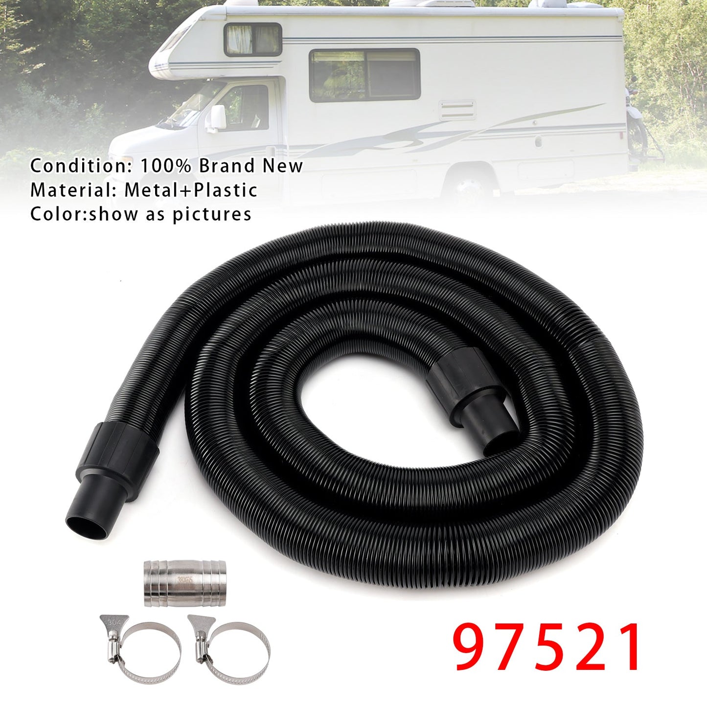 RV Macerator Hose Sewer Kit Thetford Sani-Con Turbo 400S 500S 600S 700S,1-1/2inch 22FT 97521