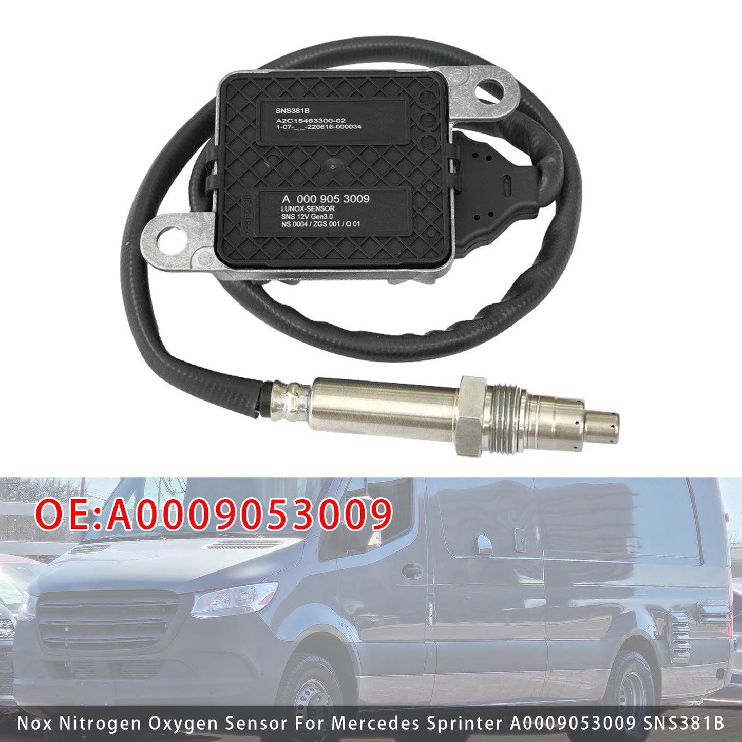 2019 Mercedes-Benz Sprinter 4500 A0009053009 SNS381B Nox Nitrogen Oxygen Sensor