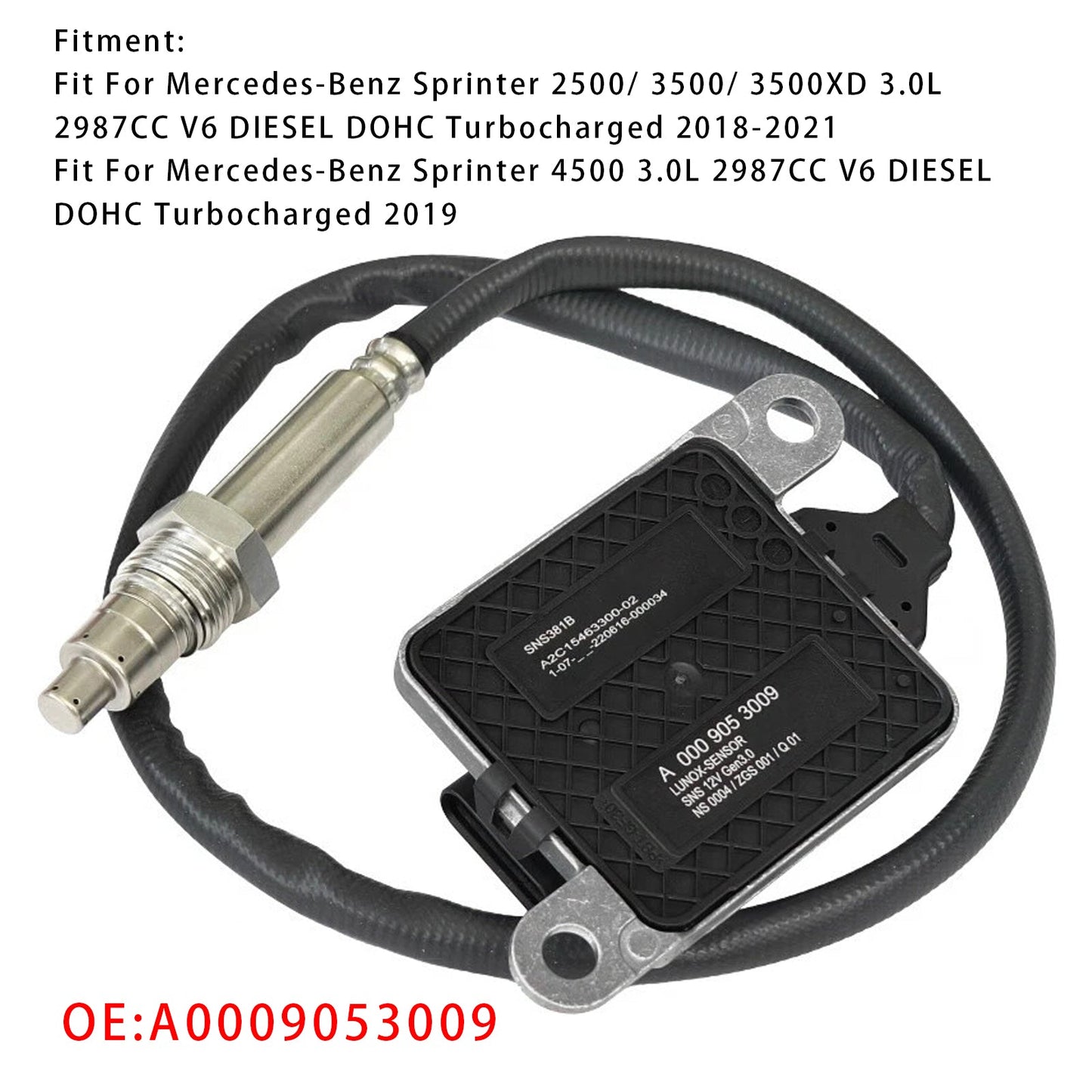 2019 Mercedes-Benz Sprinter 4500 A0009053009 SNS381B Nox Nitrogen Oxygen Sensor