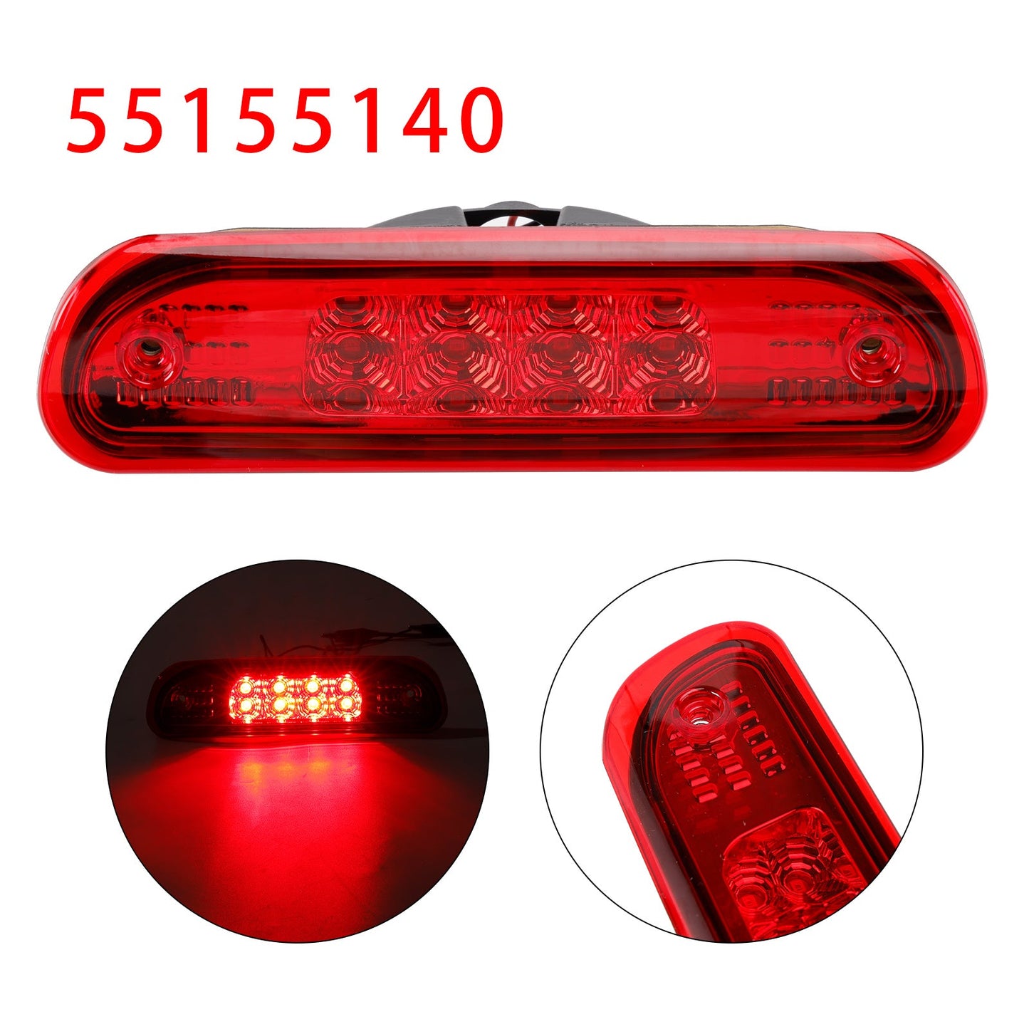 LED Third Brake Light Stop Lamp 1999-2004 Jeep Grand Cherokee Red 55155140
