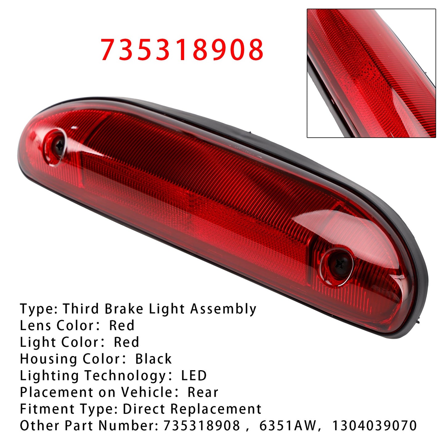 Ducato 244 Citroën Jumper Red 735318908 LED Third Brake Light Stop Lamp