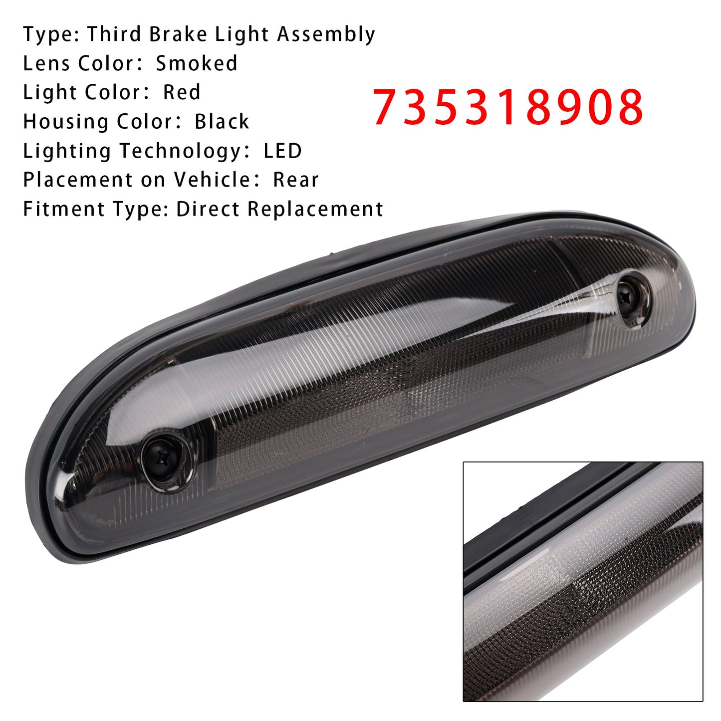 Ducato 244 Citroën Jumper Smoked 735318908 LED Third Brake Light Stop Lamp