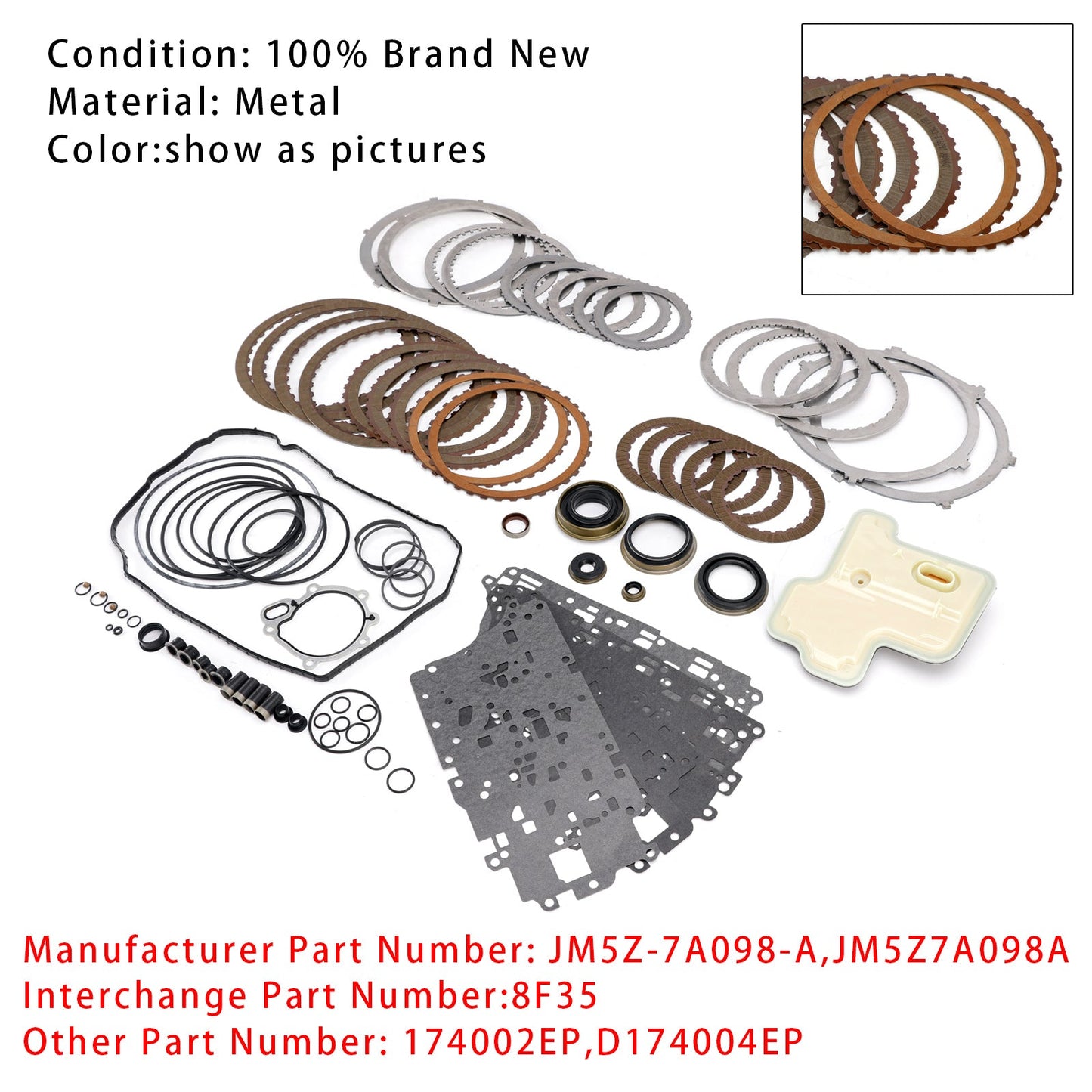 Transmission Rebuild Kit 2019-2023 8F35 JM5Z7A098A