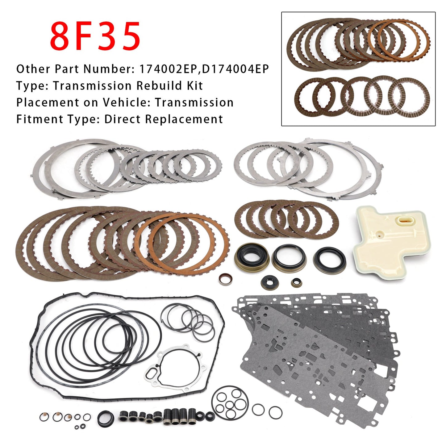 Transmission Rebuild Kit 2019-2023 8F35 JM5Z7A098A