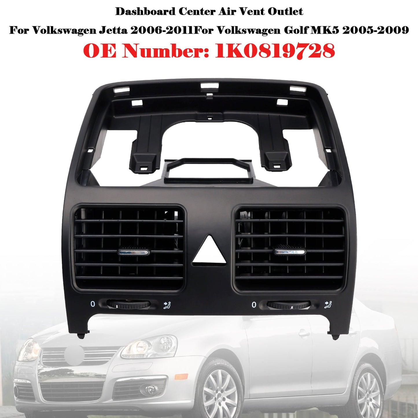 2005-2009 VW Jetta MK5 1K0819728 Dashboard Center Air Vent Outlet