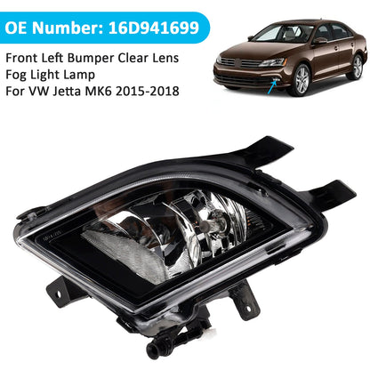 2015-2018 VW Volkswagen Jetta 16D941699 Front Left Bumper Clear Lens Fog Light Lamp