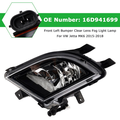VW Jetta MK6 2015-2018 16D941699 Front Left Bumper Clear Lens Fog Light Lamp (Copy)